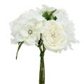 Floristik24 Bouquet decò bianco con perle e strass 29cm