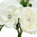 Floristik24 Bouquet decò bianco con perle e strass 29cm