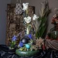 Decorazione uovo di struzzo soffiato Decorazione pasquale nera Ø12cm H14cm | Floristik24.it