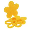 Floristik24 Decorazione a dispersione feltro fiore giallo ordinato 4 cm 72 pezzi