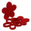 Floristik24 Feltro Litter-Deco fiore rosso ordinato nel mix Ø4cm 72 pezzi
