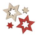Floristik24 Mix di stelle in legno per spargere rosso, grigio 2 cm 96 pezzi