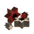 Floristik24 Mix di stelle in legno per spargere rosso, grigio 2 cm 96 pezzi