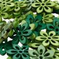 Floristik24 Cospargere fiori di decorazione verde, verde chiaro, fiori in legno di menta per cospargere 144p