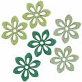 Floristik24 Cospargere fiori di decorazione verde, verde chiaro, fiori in legno di menta per cospargere 144p