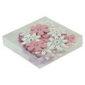 Floristik24 Decorazione da tavolo sparsa fiori legno bianco rosa viola 3,5 cm 36 pezzi