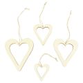 Floristik24 Appendino decorativo cuori in legno cuore decorativo in legno naturale 6/8/10/12 cm 16 pezzi