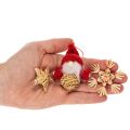 Set di ornamenti in paglia per albero di Natale, figure e stelle da 6 cm, 30 pezzi | Floristik24.it