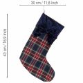 Stivale di Babbo Natale a scacchi con fiocco per appenderlo, 43 cm, 2 pezzi | Floristik24.it