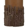 Floristik24 Candela a colonna con decorazione a rami, candela marrone caramello 150/70 mm 1pz
