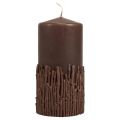 Floristik24 Candela decorativa con rami di candela a colonna marrone scuro 150/70 mm 1pz