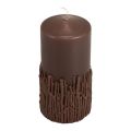 Floristik24 Candela decorativa con rami di candela a colonna marrone scuro 150/70 mm 1pz