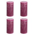 Candele a colonna tinta unita Candele Berry viola 50×100 cm 4 pz | Floristik24.it