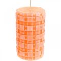 Floristik24 Candele rustiche, modello cesto di candele a colonna, candele di cera arancione 110/65 2pz