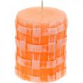 Floristik24 Candele pilastro Candela rustica arancione 80/65 candele rustiche in cera 2pz