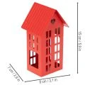 Casette portacandele in metallo rosse con vassoio, 35 cm, 1 set | Floristik24.it