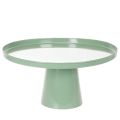 Floristik24 Tavolino decorativo rotondo in metallo verde, diametro 40 cm, con bordo alto
