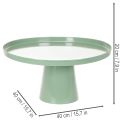 Tavolino decorativo rotondo in metallo verde, diametro 40 cm, con bordo alto | Floristik24.it