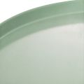 Tavolino decorativo rotondo in metallo verde, diametro 40 cm, con bordo alto | Floristik24.it
