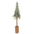 Floristik24 Abete artificiale, effetto ghiaccio, con base in legno, decorazione invernale, 60 cm