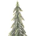 Abete artificiale, effetto ghiaccio, con base in legno, decorazione invernale, 60 cm | Floristik24.it