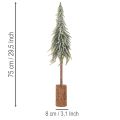 Abete artificiale, effetto ghiaccio, albero decorativo su base di legno per decorazioni invernali e natalizie, 75 cm | Floristik24.it