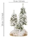Abeti innevati, paesaggio invernale artificiale per villaggio natalizio e decorazione della tavola, 29 cm | Floristik24.it