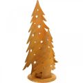 Floristik24 Lanterna per alberi di Natale, decorazione in metallo patinato, Natale H46 cm L25,5 cm