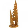 Floristik24 Lanterna per alberi di Natale, decorazione in metallo patinato, Natale H46 cm L25,5 cm
