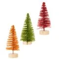 Albero di Natale artificiale con base in legno, piccolo, 16 cm, 6 pezzi | Floristik24.it