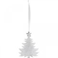 Ciondolo albero di Natale, decorazione dell&#39;Avvento, decorazione in metallo per Natale, argento 20,5 × 15,5 cm