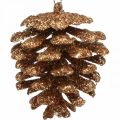 Floristik24 Ornamenti per l&#39;albero di Natale coni decorativi glitter rame H7cm 6pz