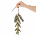 Ramo di abete artificiale con mini palline di Natale color oro, 46 cm, 2 pezzi | Floristik24.it