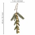 Ramo di abete artificiale con mini palline di Natale color oro, 46 cm, 2 pezzi | Floristik24.it