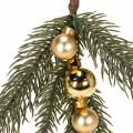 Ramo di abete artificiale con mini palline di Natale color oro, 46 cm, 2 pezzi | Floristik24.it