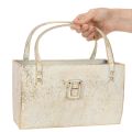 Borsa in metallo, contenitore decorativo, rettangolare, 26 cm, oro | Floristik24.it