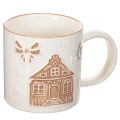Floristik24 Tazza in ceramica con motivo a casa e disegno in rilievo, 9 cm