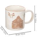 Tazza in ceramica con motivo a casa e disegno in rilievo, 9 cm | Floristik24.it