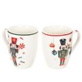 Floristik24 Tazza natalizia con motivo schiaccianoci e bastoncino di zucchero, 10 cm, 2 pezzi