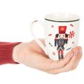 Tazza natalizia con motivo schiaccianoci e bastoncino di zucchero, 10 cm, 2 pezzi | Floristik24.it
