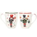 Tazza natalizia con motivo schiaccianoci e bastoncino di zucchero, 10 cm, 2 pezzi | Floristik24.it