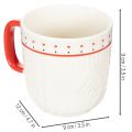 Tazza da caffè con manico rosso, motivo a maglia e decorazione a cuore, in ceramica, 9 cm, 2 pezzi | Floristik24.it