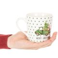 Tazza da caffè Buon Natale, tazza in ceramica con motivo auto natalizia, 10 cm, 2 pezzi | Floristik24.it