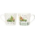 Tazza da caffè Buon Natale, tazza in ceramica con motivo auto natalizia, 10 cm, 2 pezzi | Floristik24.it
