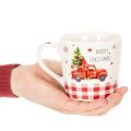 Tazza natalizia con auto e albero di Natale, tazze in ceramica, 10 cm, 2 pezzi | Floristik24.it