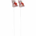 Floristik24 Plug decorativo orso con cuore, San Valentino, plug fiore glitter 9pz