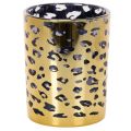 Floristik24 Portacandele in vetro con stampa leopardata per decorazione da tavola, 12 cm