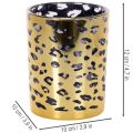 Portacandele in vetro con stampa leopardata per decorazione da tavola, 12 cm | Floristik24.it