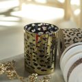 Portacandele in vetro con stampa leopardata per decorazione da tavola, 12 cm | Floristik24.it