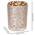 Portacandele in vetro con stampa leopardata, 12 cm | Floristik24.it